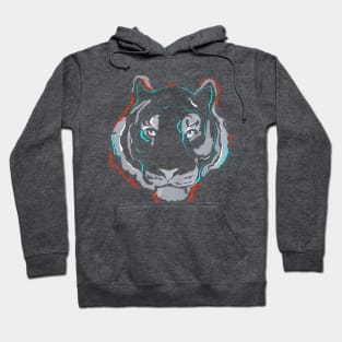 Hand drawn gray tiger illustration Hoodie